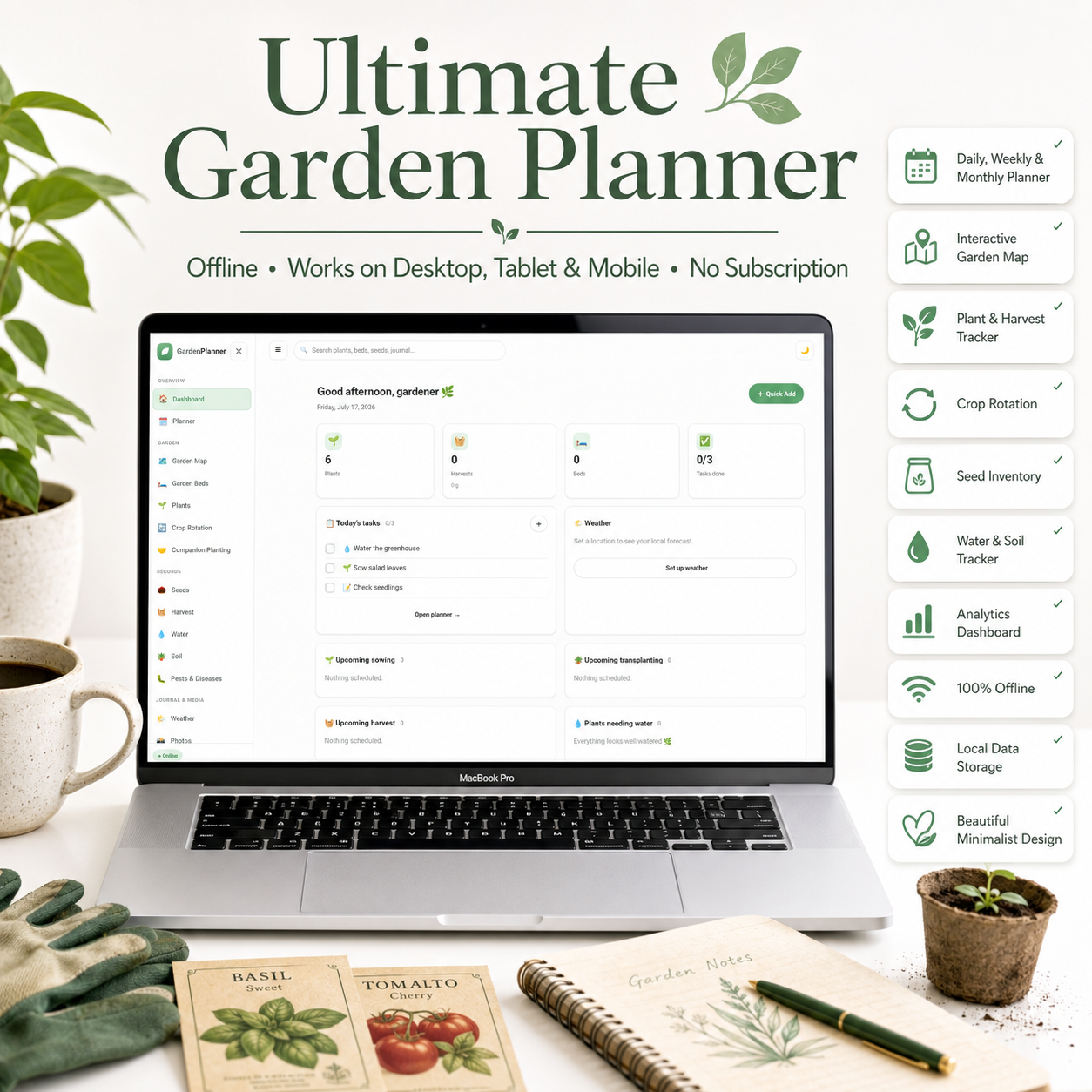 Ultimate Garden Planner | All-in-One Offline Garden Planning App for Home &amp; Vegetable Gardeners
