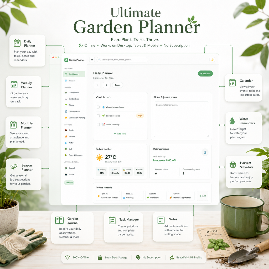Ultimate Garden Planner | All-in-One Offline Garden Planning App for Home &amp; Vegetable Gardeners
