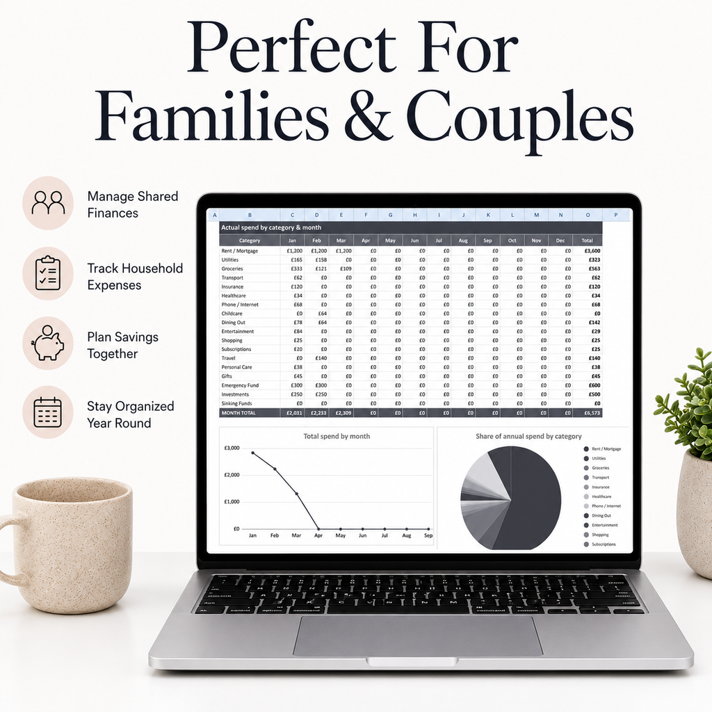 Ultimate Annual Budget Spreadsheet | Google Sheets &amp; Excel Budget Planner, Expense &amp; Debt Tracker